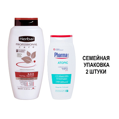 Семейный формат для комплексного ухода за волосами: Шампунь + Кондиционер, 1000 мл (набор из 2 шт)