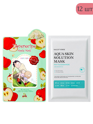 Набор Тканевая маска с Яблоком 6 шт +Тканевая маска Фитокерамид (питание) 6 шт