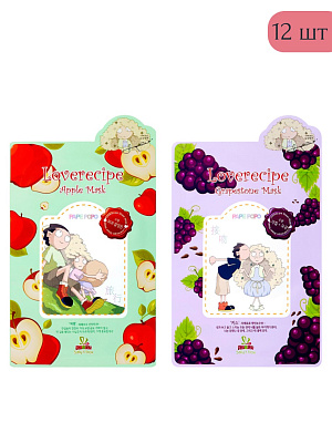 Набор Тканевая маска с Яблоком 6 шт + Тканевая маска  c Виноградом 6 шт