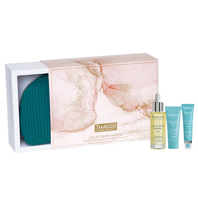 Набор Cold Cream Marine(Масл-Сывор.д.Пит.и Комф.Кожи 30мл + Восстан.Крем д.Пит. и Комф.Кожи 15мл + Восстан.Бальзам д.Пит.и Комф.Губ 15мл + Косметичка)