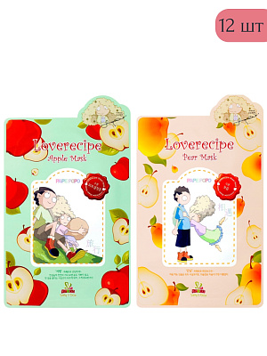 Набор Тканевая маска с Яблоком 6 шт + Тканевая маска с Грушей 6 шт