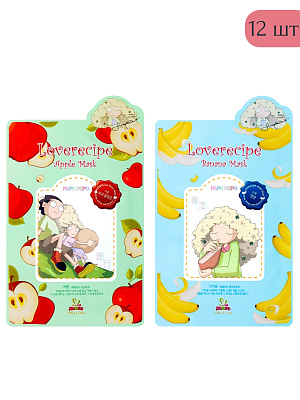 Набор Тканевая маска с Яблоком 6 шт +Тканевая маска  с Бананом 6 шт