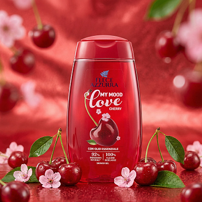 Гель для душа FELCE AZZURRA My Mood Love Cherry 250 мл, аромат вишни и миндаля