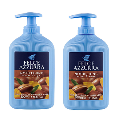 Набор жидкого мыла Felce Azzurra "Питание" Амбра и Аргановое масло , 2 шт.