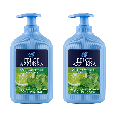 Набор жидкого мыла Felce Azzurra  "Антибактериальное"  Мята и Лайм , 2 шт.