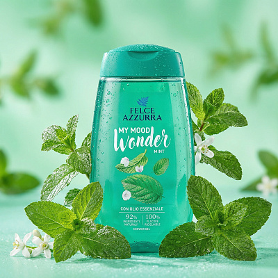 Гель для душа FELCE AZZURRA My Mood Wonder Mint 250 мл, мята, эвкалипт и зеленый чай