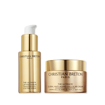 Набор "Глобальный антивозрастной эффект" с дневным кремом в синей подарочной упаковке