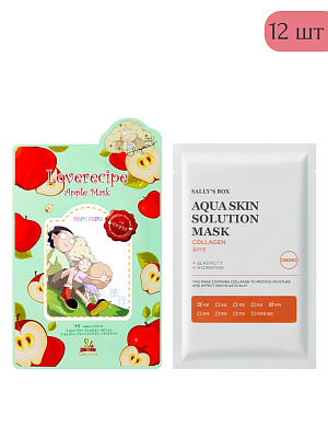 Набор Тканевая маска с Яблоком 6 шт + Тканевая маска  Коллаген  (эластичность)