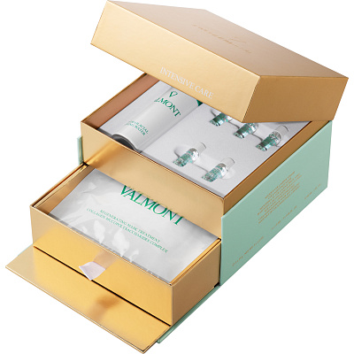 VALMONT Набор коллагеновых масок для глаз Комплекс коллаген мукополисахариды 5 масок + 2 ампулы постколлагенового ухода