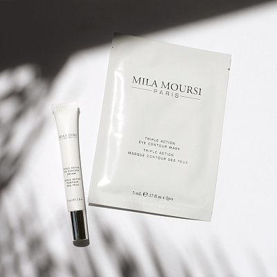 MILA MOURSI Антивозрастная Крио Маска Тройного действия со Стволовыми клетками для контура глаз(5*2*5ml)