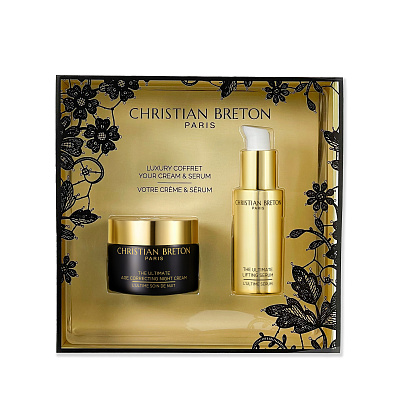 Набор "Глобальный антивозрастной эффект" с ночным кремом в черной подарочной упаковке